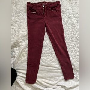 American Eagle Burgundy Super Stretch Jegging